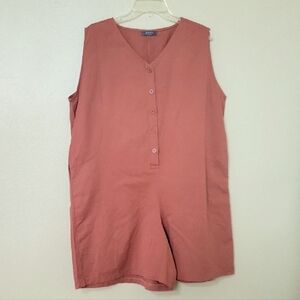 OB Style Womens Plus Size Brown Cotton Romper - Size 2X